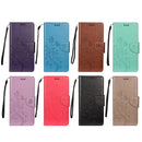 For Samsung Galaxy A13 5G Butterfly Flower Pattern Horizontal Flip Leather Phone Case with Card Slot & Holder(Black)