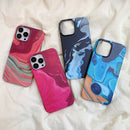 Marble Shockproof PC Phone Case For iPhone 13 mini(Red)