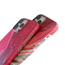 Marble Shockproof PC Phone Case For iPhone 13 mini(Red)