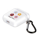 For AirPods 1 / 2 High Transparent TPU Colorful Painting Earphone Protective Case with Hook(Four Flowers)