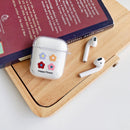 For AirPods 1 / 2 High Transparent TPU Colorful Painting Earphone Protective Case with Hook(Four Flowers)