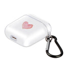 For AirPods 1 / 2 High Transparent TPU Colorful Painting Earphone Protective Case with Hook(Red Heart Shape)