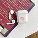 For AirPods 1 / 2 High Transparent TPU Colorful Painting Earphone Protective Case with Hook(Red Heart Shape)