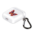 For AirPods 1 / 2 High Transparent TPU Colorful Painting Earphone Protective Case with Hook(Butterfly)