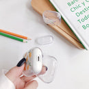 For AirPods 1 / 2 High Transparent TPU Colorful Painting Earphone Protective Case with Hook(Butterfly)