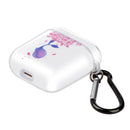 For AirPods 1 / 2 High Transparent TPU Colorful Painting Earphone Protective Case with Hook(Flower Dolphin)