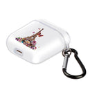 For AirPods 1 / 2 High Transparent TPU Colorful Painting Earphone Protective Case with Hook(Iron Tower)