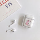For AirPods 1 / 2 High Transparent TPU Colorful Painting Earphone Protective Case with Hook(Wreath)