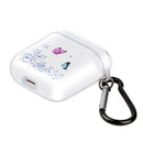 For AirPods 1 / 2 High Transparent TPU Colorful Painting Earphone Protective Case with Hook(Butterflies in Love with Flowers)