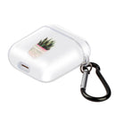 For AirPods 1 / 2 High Transparent TPU Colorful Painting Earphone Protective Case with Hook(A Pot of Flower)