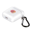 For AirPods 1 / 2 High Transparent TPU Colorful Painting Earphone Protective Case with Hook(Flowers)