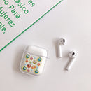 For AirPods 1 / 2 High Transparent TPU Colorful Painting Earphone Protective Case with Hook(Multiple Owls)