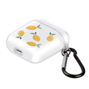 For AirPods 1 / 2 High Transparent TPU Colorful Painting Earphone Protective Case with Hook(Lemon)