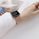 V-shaped Buckle Straight Steel Watch Band For Apple Watch Series 7 41mm / 6&SE&5&4 40mm / 3&2&1 38mm(Black)