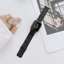 V-shaped Buckle Straight Steel Watch Band For Apple Watch Series 7 45mm / 6&SE&5&4 44mm / 3&2&1 42mm(Black)