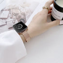 V-shaped Buckle Small Waist Steel Watch Band For Apple Watch Series 7 45mm / 6&SE&5&4 44mm / 3&2&1 42mm(Gold)