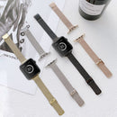 V-shaped Buckle Small Waist Steel Watch Band For Apple Watch Series 7 45mm / 6&SE&5&4 44mm / 3&2&1 42mm(Black)