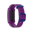 For Fitbit Inspire HR / Ace 2 Silicone Smart Watch Watch Band(Purple + Blue Buckle)