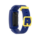 For Fitbit Inspire HR / Ace 2 Silicone Smart Watch Watch Band(Blue + Yellow Buckle)