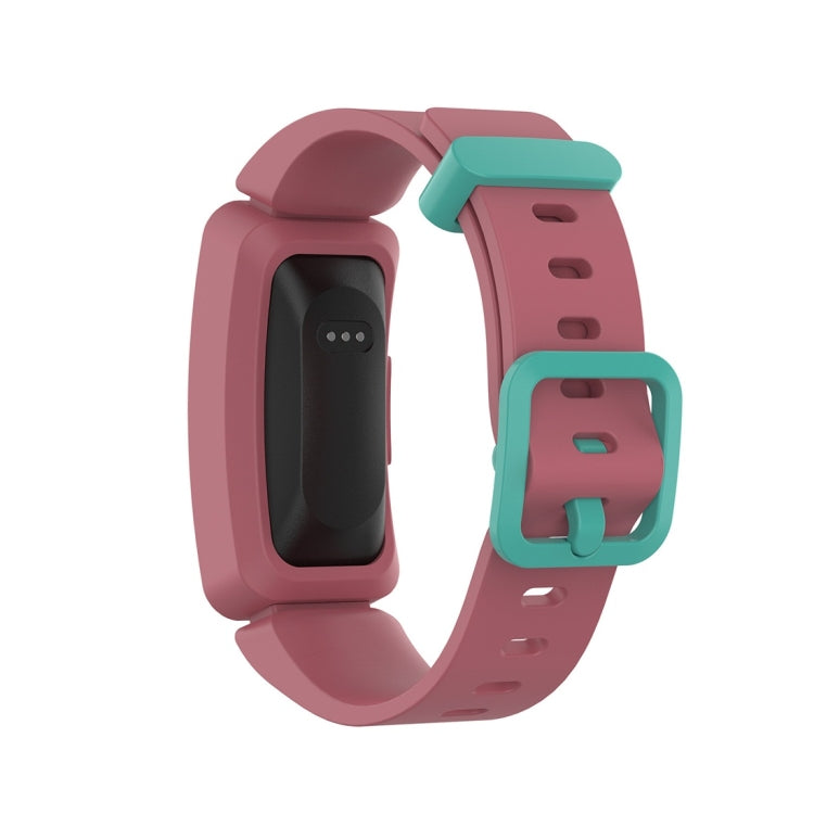 For Fitbit Inspire HR / Ace 2 Silicone Smart Watch Watch Band(Red + Green Buckle)