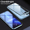 HD Magnetic Metal Frame Double-sided Tempered Glass Phone Case For iPhone 13(Silver)