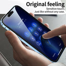 HD Magnetic Metal Frame Double-sided Tempered Glass Phone Case For iPhone 13 Pro(Silver)