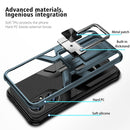 For Huawei P50 Armor 2 in 1 Magnetic Shockproof Phone Case with Foldable Holder(Cyan)