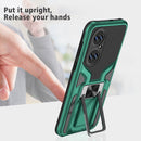 For Huawei P50 Armor 2 in 1 Magnetic Shockproof Phone Case with Foldable Holder(Green)