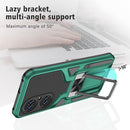 For Huawei P50 Armor 2 in 1 Magnetic Shockproof Phone Case with Foldable Holder(Green)