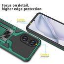For Huawei P50 Armor 2 in 1 Magnetic Shockproof Phone Case with Foldable Holder(Green)