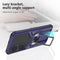 For Huawei P50 Armor 2 in 1 Magnetic Shockproof Phone Case with Foldable Holder(Blue)