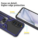 For Huawei P50 Armor 2 in 1 Magnetic Shockproof Phone Case with Foldable Holder(Blue)