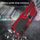 For Huawei P50 Armor 2 in 1 Magnetic Shockproof Phone Case with Foldable Holder(Red)