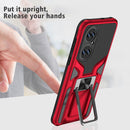 For Huawei P50 Armor 2 in 1 Magnetic Shockproof Phone Case with Foldable Holder(Red)
