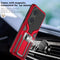 For Huawei P50 Armor 2 in 1 Magnetic Shockproof Phone Case with Foldable Holder(Red)