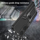 For Huawei P50 Armor 2 in 1 Magnetic Shockproof Phone Case with Foldable Holder(Black)