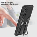 For Huawei P50 Armor 2 in 1 Magnetic Shockproof Phone Case with Foldable Holder(Black)
