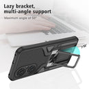 For Huawei P50 Armor 2 in 1 Magnetic Shockproof Phone Case with Foldable Holder(Black)