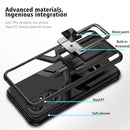 For Huawei P50 Armor 2 in 1 Magnetic Shockproof Phone Case with Foldable Holder(Black)