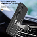 For Huawei P50 Armor 2 in 1 Magnetic Shockproof Phone Case with Foldable Holder(Black)