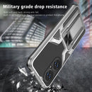 For Huawei P50 Armor 2 in 1 Magnetic Shockproof Phone Case with Foldable Holder(Silver)
