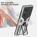 For Huawei P50 Armor 2 in 1 Magnetic Shockproof Phone Case with Foldable Holder(Silver)