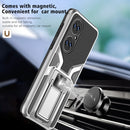 For Huawei P50 Armor 2 in 1 Magnetic Shockproof Phone Case with Foldable Holder(Silver)