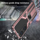 For Huawei P50 Armor 2 in 1 Magnetic Shockproof Phone Case with Foldable Holder(Rose Gold)