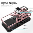 For Huawei P50 Armor 2 in 1 Magnetic Shockproof Phone Case with Foldable Holder(Rose Gold)