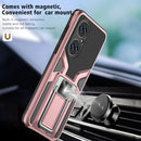 For Huawei P50 Armor 2 in 1 Magnetic Shockproof Phone Case with Foldable Holder(Rose Gold)
