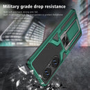 For Huawei P50 Pro Armor 2 in 1 Magnetic Shockproof Phone Case with Foldable Holder(Green)