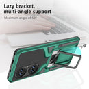 For Huawei P50 Pro Armor 2 in 1 Magnetic Shockproof Phone Case with Foldable Holder(Green)