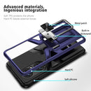 For Huawei P50 Pro Armor 2 in 1 Magnetic Shockproof Phone Case with Foldable Holder(Blue)