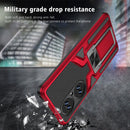 For Huawei P50 Pro Armor 2 in 1 Magnetic Shockproof Phone Case with Foldable Holder(Red)
